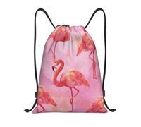 MXDLKSWPOH Drawstring Backpack Sports Gym Bags Draw String Bag flamingo watercolor Drawstring Bags for Women Men Sackpack
