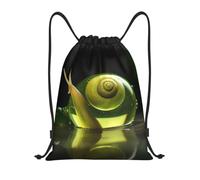 MXDLKSWPOH Drawstring Backpack Sports Gym Bags Draw String Bag Glass Snail Drawstring Bags for Women Men Sackpack