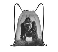 MXDLKSWPOH Drawstring Backpack Sports Gym Bags Draw String Bag Gorilla in the Grass Drawstring Bags for Women Men Sackpack