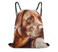 MXDLKSWPOH Drawstring Backpack Sports Gym Bags Draw String Bag Hyper Realistic Dog Drawstring Bags for Women Men Sackpack