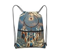 MXDLKSWPOH Drawstring Backpack Sports Gym Bags Draw String Bag Native American Dream Catcher Drawstring Bags for Women Men Sackpack