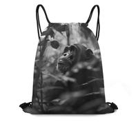 MXDLKSWPOH Drawstring Backpack Sports Gym Bags Draw String Bag Old Chimpanzee Drawstring Bags for Women Men Sackpack