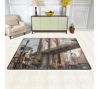 MXDLKSWPOH Flannel Area Rug Soft Non Slip Floor Rug Large Modern Carpet Brooklyn Bridge Rugs Doormat Machine Washable Floor Carpet Mat for Living Room Bedroom Kitchen Entryway 36"x24"