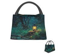 MXDLKSWPOH Insulated Lunch Bag Leakproof Cooler Bag Fireflies and Lantern Lunch Box Large Capacity Lunch Tote Bag for Picnic Work