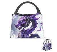 MXDLKSWPOH Insulated Lunch Bag Leakproof Cooler Bag Purple Dragon Purple Moon Lunch Box Large Capacity Lunch Tote Bag for Picnic Work