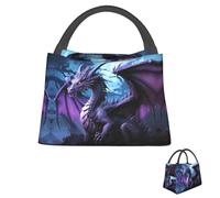 MXDLKSWPOH Insulated Lunch Bag Leakproof Cooler Bag Purple Dragon Purple Moon Lunch Box Large Capacity Lunch Tote Bag for Picnic Work
