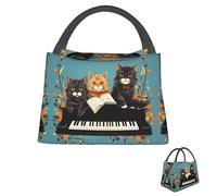 MXDLKSWPOH Insulated Lunch Bag Leakproof Cooler Bag Three Cats Playing Notes Lunch Box Large Capacity Lunch Tote Bag for Picnic Work