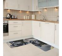 MXDLKSWPOH Kitchen Mats 2PCS Non-Slip Kitchen Mats for Floor Cute Black Pug Dog Kitchen Rugs Anti-Fatigue Standing Desk Mats Waterproof Cushioned Rug for Sink Laundry Office 17"x29.5"+17"x47.2"