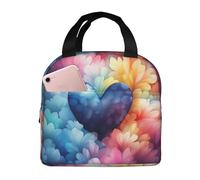 MXDLKSWPOH Lunch Bag for Women Men Insulated Lunch Box Blue Love Heart Cooler Bag Lunchbox for Picnic Travel