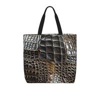 MXDLKSWPOH Tote Bag Reusable Grocery Bags Alligator Skin Shopping Bags Large Capacity Casual Shoulder Handbag