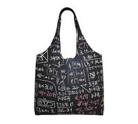 MXDLKSWPOH Tote Bag Reusable Grocery Bags Math Formula Shopping Bags Large Capacity Casual Shoulder Handbag