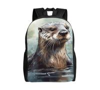 MXDLKSWPOH Travel Backpack for Women Men Carry On Backpack Hand Drawn Otter Laptop Bag Lightweight Casual Daypack