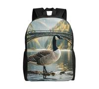 MXDLKSWPOH Travel Backpack for Women Men Carry On Backpack Wild Goose by the Bridge Laptop Bag Lightweight Casual Daypack