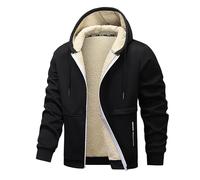 MXETWJEL Fur Lined Sweatshirt Mens Fleece Jackets Winter Thermal Skiing Mountain Windbreaker Water Resistant Coats with Hood