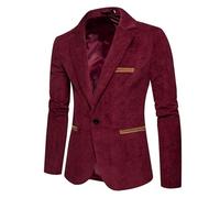 MXETWJEL Men's Blazers Clearance UK Corduroy Tuxedo Jacket for Men Casual One Button Blazer Jacket Vintage Formal Suit Jackets Lightweight Long Sleeves Smart Suit Blazer for Wedding Banquet