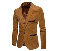 MXETWJEL Men's Blazers Clearance UK Corduroy Tuxedo Jacket for Men Casual One Button Blazer Jacket Vintage Formal Suit Jackets Lightweight Long Sleeves Smart Suit Blazer for Wedding Banquet