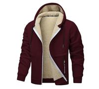 MXETWJEL Mens Jumpers Men's Winter Jacket Windproof Fleece Thicken Warm Jacket Parka Coat Fur Hood
