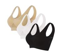 MXETWJEL Multipack Sports Bra for Women Plus Size Bralette for Woman Thin Full Coverage Firm Hold Sleep Bra Multicolor New Wireless Wrap Chest Crop Top Vest Comfort Stretch Bras for Everyday Wear