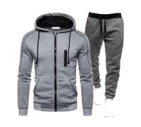 MXETWJEL Tracksuit Mens Full Set Zip up Hoodie Elasticated Waist Sweatpants 2 Picece Sets Ribbed Sleeve Gym Cardigan Outift Sportwear Top & Bottom Outfits Sale Clearance Uk Lightweight Athletic Suit
