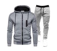 MXETWJEL Tracksuit Mens Full Set Zip up Hoodie Elasticated Waist Sweatpants 2 Picece Sets Ribbed Sleeve Gym Cardigan Outift Sportwear Top & Bottom Outfits Sale Clearance Uk Lightweight Athletic Suit