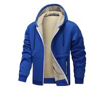 MXETWJEL Winter Jacket Men's Hoodies Full Zip Fleece Jacket Coat Winter Warm Oversized Zip up Hooded Top with Pockets