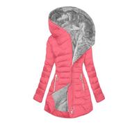 MXETWJEL Womens Parka Winter Coats Hooded Fluffy Puffer Jacket 2024 Ladies Sherpa Thickened Waterproof Jackets Fuzzy Fleece Lined Outdoor Windbreaker Medium Length Skiing Snowboarding Overcoat