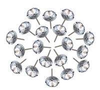 Mxfans 20pcs Crystal Upholstery Nails Tacks Pins 20mm Silver Gem Flower Sofa Wall Decor