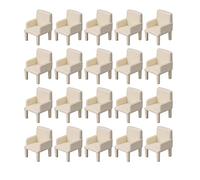 Mxfans 20pieces 1:50 Miniature Furniture Model Chairs Dollhouse Sofa Beige