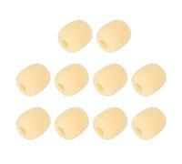 Mxfans Loudspeaker Lapel Microphone Wind Shield Foam Cover EY-M02 Yellow Hole Dia 8mm Set of 10