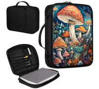 Mxfdegf Bible Cover, Carrying Book Case Church Bag Bible Protective PU Leather Bible Covers with Handle and Zippered Pocket, for Standard and Large Size Bible 10.1x7.5x1.9 in,Color Mushroom