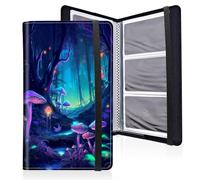 Mxfdegf Business Card Holder Book, PU Leather Business Card Book Organizer Journal Name Card Book Holder with Elastic Closure Hold 240 Cards,Name Card Holder for Men & Women, Cute Dream Mushroom