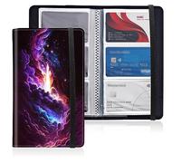 Mxfdegf Business Card Holder Book, PU Leather Business Card Book Organizer Journal Name Card Book Holder with Elastic Closure Hold 240 Cards,Name Card Holder for Men & Women, Cosmic Starry Sky