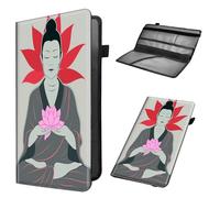 Mxfdegf Car Registration and Insurance Holder, Leather Car Glove Box Organizer, Cool Car Accessories for ID, Driver's License Cards & Essential Document,Men&Women,business cards,Buddha and Lotus