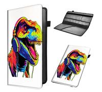 Mxfdegf Car Registration and Insurance Holder, Leather Car Glove Box Organizer, Cool Car Accessories for ID, Driver's License Cards & Essential Document,business cards,Men&Women,Music/Dinosaur Dino