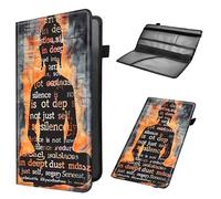Mxfdegf Car Registration and Insurance Holder, Leather Car Glove Box Organizer, Cool Car Accessories for ID, Driver's License Cards & Essential Document,Men&Women,business cards,Buddha - Scripture