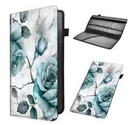 Mxfdegf Car Registration and Insurance Holder, Leather Car Glove Box Organizer, Cool Car Accessories for ID, Driver's License Cards & Essential Document,business cards,Men&Women,Vintage Rose Flower