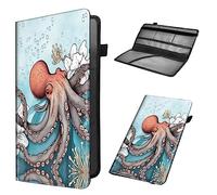 Mxfdegf Car Registration and Insurance Holder, Leather Car Glove Box Organizer, Cool Car Accessories for ID, Driver's License Cards & Essential Document,business cards,Men&Women,Octopus Marine Life