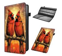 Mxfdegf Car Registration and Insurance Holder, Leather Car Glove Box Organizer, Cool Car Accessories for ID, Driver's License Cards & Essential Document,Men&Women,business cards,red cardinals
