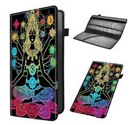 Mxfdegf Car Registration and Insurance Holder, Leather Car Glove Box Organizer, Cool Car Accessories for ID, Driver's License Cards & Essential Document,Men&Women,business cards,Colorful Buddha