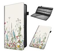 Mxfdegf Car Registration and Insurance Holder, Leather Car Glove Box Organizer, Cool Car Accessories for ID, Driver's License Cards & Essential Document,Men&Women,business cards,Wildflowers Floral