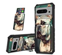 Mxfdegf Case for Google Pixel 8 Pro 6.7-Inch 2023, Black Shock-Absorbing TPU with Kickstand Detachable IDs Credit Card Slot Wallet Case for Google Pixel 8 Pro,English Bulldogs