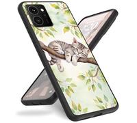 Mxfdegf Case for Nokia HMD Skyline 5G Phone Case,Slim Anti-Scratch Shockproof Durable Black Silicone Protective Cover Case for Nokia HMD Skyline 5G,Cute Cat Stand On Tree