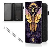 Mxfdegf Checkbook Cover for Men and Women Personal Checkbook,Premium Leather Standard Register Checkbook Case,with RFID Blocking - Check Book Cover Wallet for Girl Duplicate Check, blue Moth