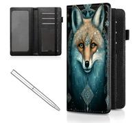 Mxfdegf Checkbook Cover for Men and Women Personal Checkbook,Premium Leather Standard Register Checkbook Case - with RFID Blocking,Check Book Cover Wallet for Girl Duplicate Check, Fox and Star Map
