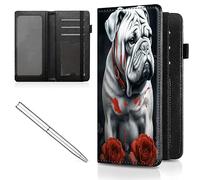 Mxfdegf Checkbook Cover for Men and Women Personal Checkbook,Premium Leather Standard Register Checkbook Case,with RFID Blocking - Check Book Cover Wallet for Girl Duplicate Check, English Bulldog