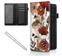 Mxfdegf Checkbook Cover for Men and Women Personal Checkbook,Premium Leather Standard Register Checkbook Case - with RFID Blocking,Check Book Cover Wallet for Girl Duplicate Check, Red Mushroom -8