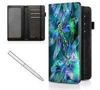 Mxfdegf Checkbook Cover for Men and Women Personal Checkbook,Premium Leather Standard Register Checkbook Case - with RFID Blocking,Check Book Cover Wallet for Girl Duplicate Check, Cute Dragonfly