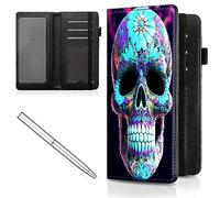 Mxfdegf Checkbook Cover for Men and Women Personal Checkbook,Premium Leather Standard Register Checkbook Case,with RFID Blocking - Check Book Cover Wallet for Girl Duplicate Check, Diamond Skull
