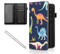 Mxfdegf Checkbook Cover for Men and Women Personal Checkbook,Premium Leather Standard Register Checkbook Case - with RFID Blocking,Check Book Cover Wallet for Girl Duplicate Check, cute dinosaur