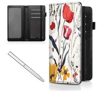 Mxfdegf Checkbook Cover for Men and Women Personal Checkbook,Premium Leather Standard Register Checkbook Case - with RFID Blocking,Check Book Cover Wallet for Girl Duplicate Check, Red Floral